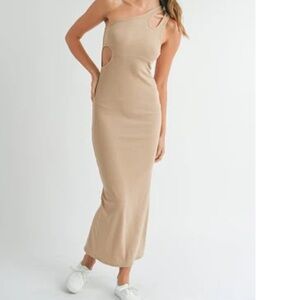 Mable One Shoulder Cut Out Midi IN BLACK